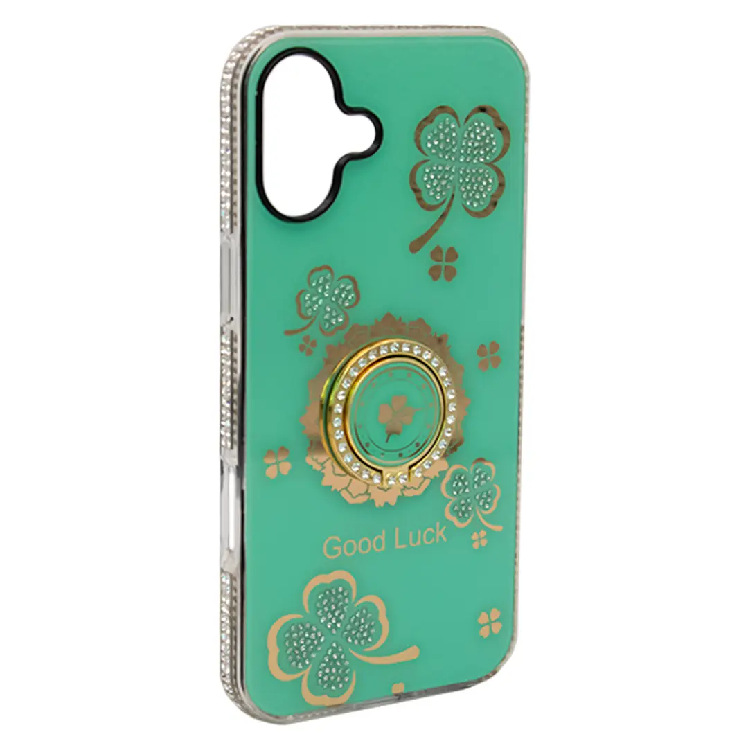 iPhone 16 Plus Bling Diamond Lucky Case Green